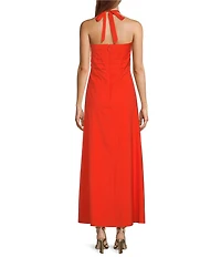 Antonio Melani Cecila Button Front A-line Halter Dress