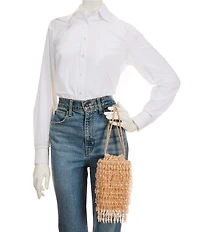 Antonio Melani Chandie Beaded Drawstring Bucket Bag