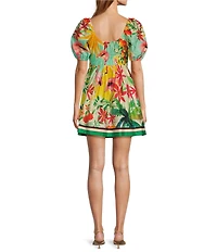 Antonio Melani Chappell Tropical Printed Smocked Babydoll Dress
