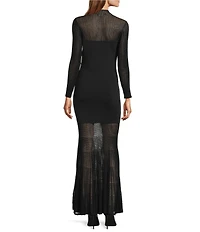Antonio Melani Chelsea Long Sleeve Mock Neckline Sheath Maxi Dress