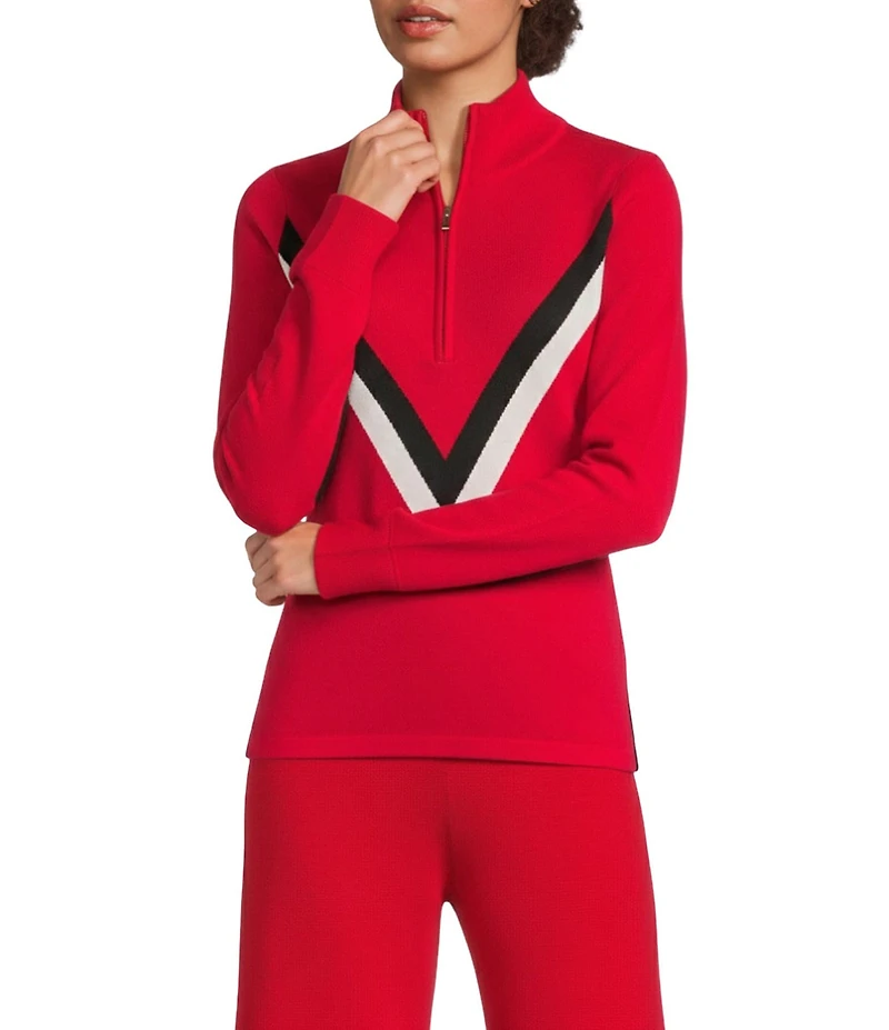 Antonio Melani Chevron Turtleneck Long Sleeve Ski Sweater