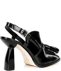 Antonio Melani Cinthia Leather Kiltie Tassel Loafer Slingback Pumps