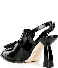 Antonio Melani Cinthia Leather Kiltie Tassel Loafer Slingback Pumps