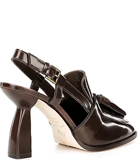 Antonio Melani Cinthia Leather Kiltie Tassel Loafer Slingback Pumps