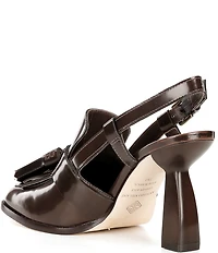 Antonio Melani Cinthia Leather Kiltie Tassel Loafer Slingback Pumps