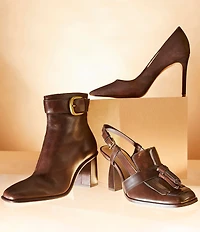 Antonio Melani Cinthia Leather Kiltie Tassel Loafer Slingback Pumps