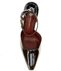 Antonio Melani Cissy Glossy Leather Ankle Wrap Pumps