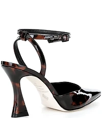 Antonio Melani Cissy Patent Leather Tortoise Ankle Strap Dress Pumps