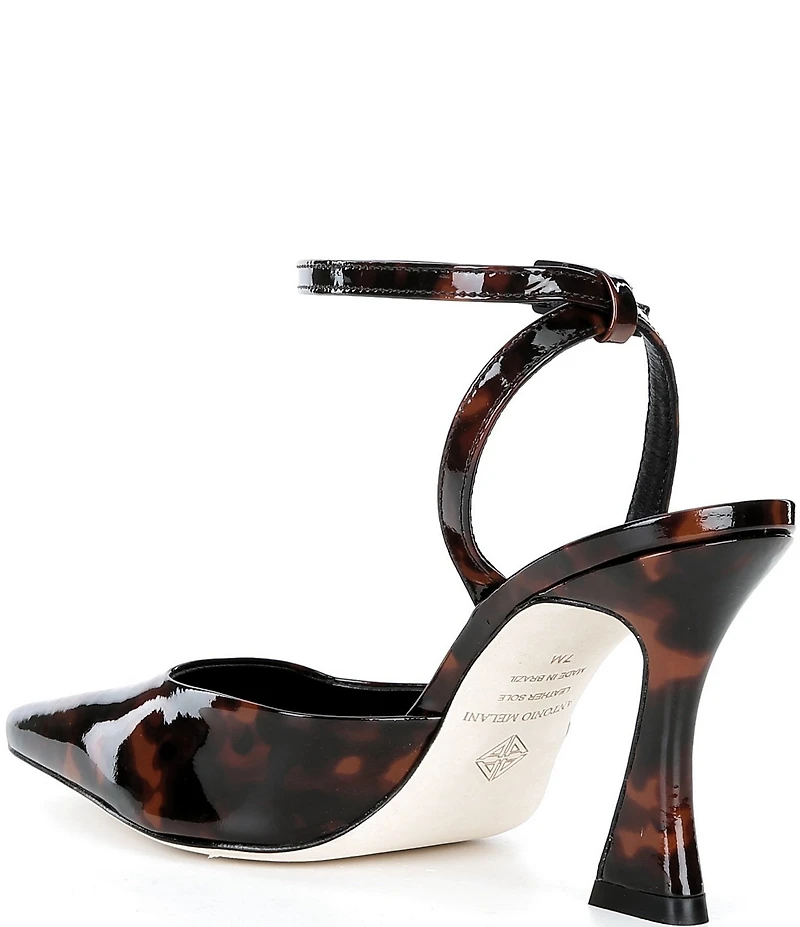Antonio Melani Cissy Patent Leather Tortoise Ankle Strap Dress Pumps