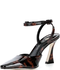 Antonio Melani Cissy Patent Leather Tortoise Ankle Strap Dress Pumps
