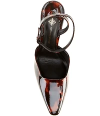 Antonio Melani Cissy Patent Leather Tortoise Ankle Strap Dress Pumps