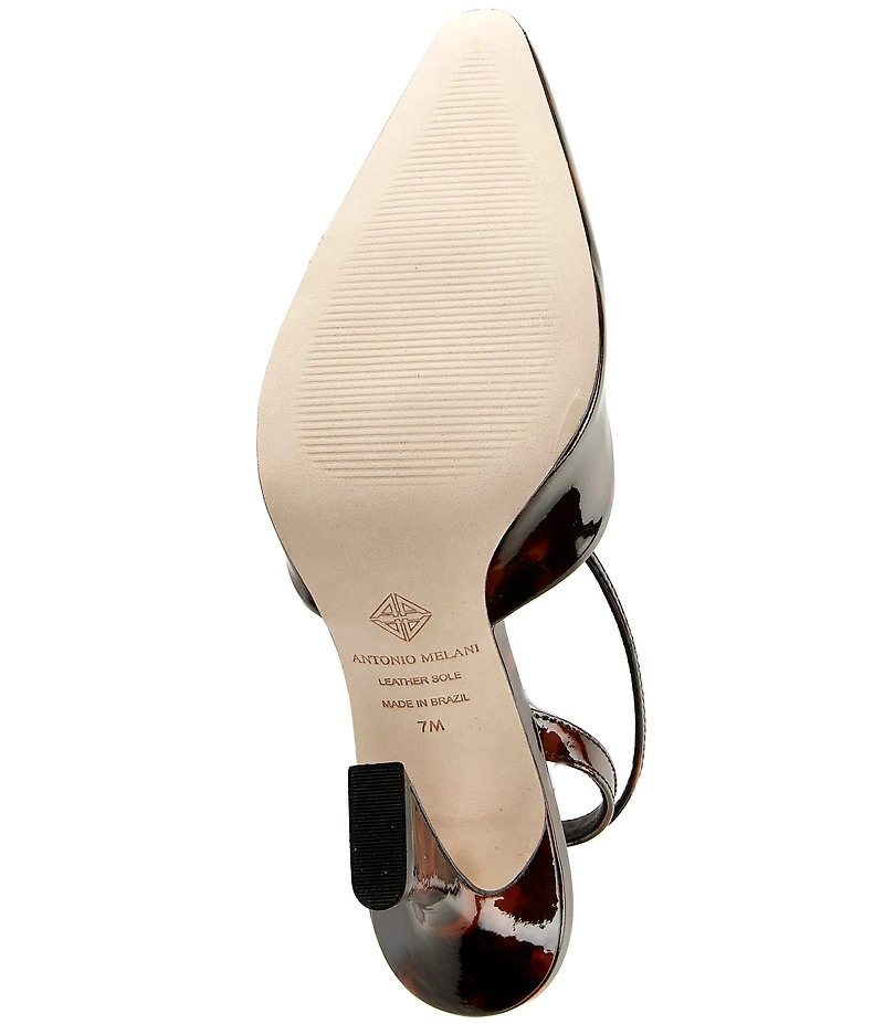 Antonio Melani Cissy Patent Leather Tortoise Ankle Strap Dress Pumps