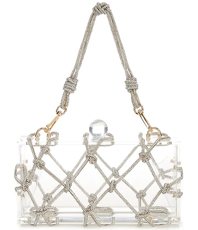 Antonio Melani Clear Rhinestone Minaudiere Box Clutch