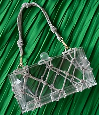Antonio Melani Clear Rhinestone Minaudiere Box Clutch