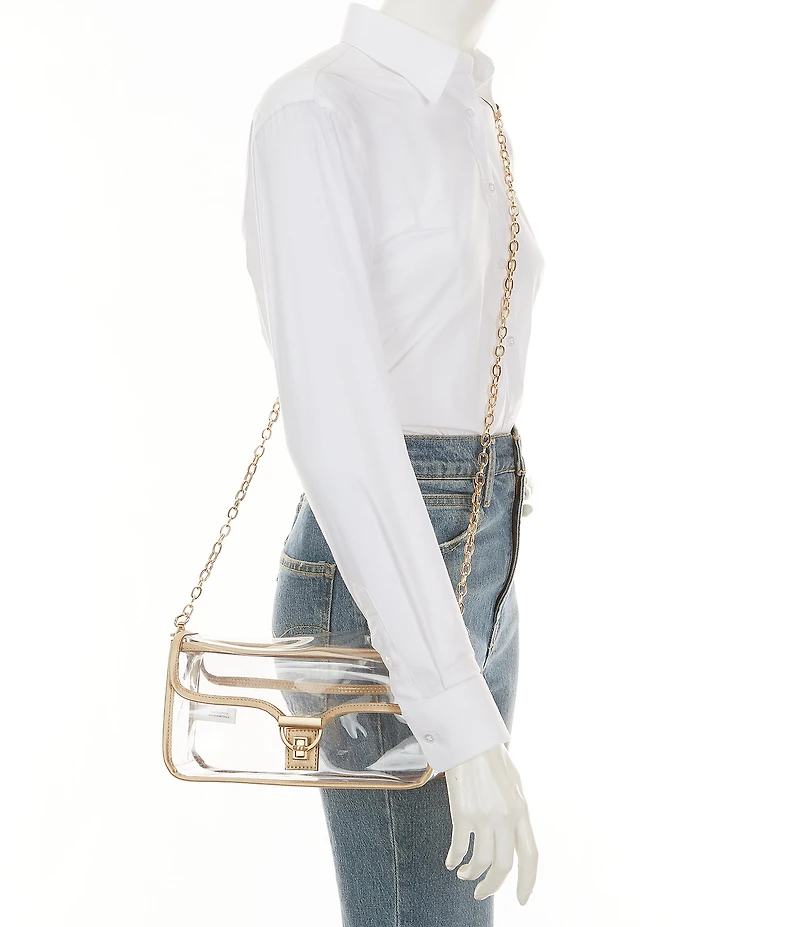 Antonio Melani Clear Contrast Trim Tanya Crossbody Bag
