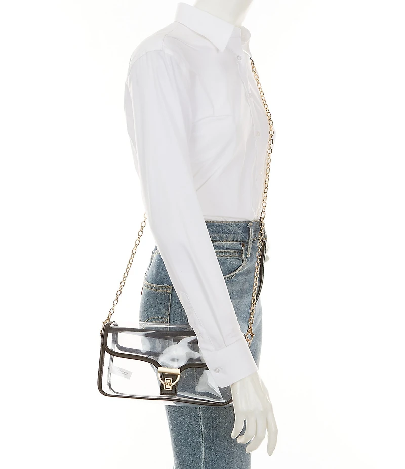 Antonio Melani Clear Contrast Trim Tanya Crossbody Bag