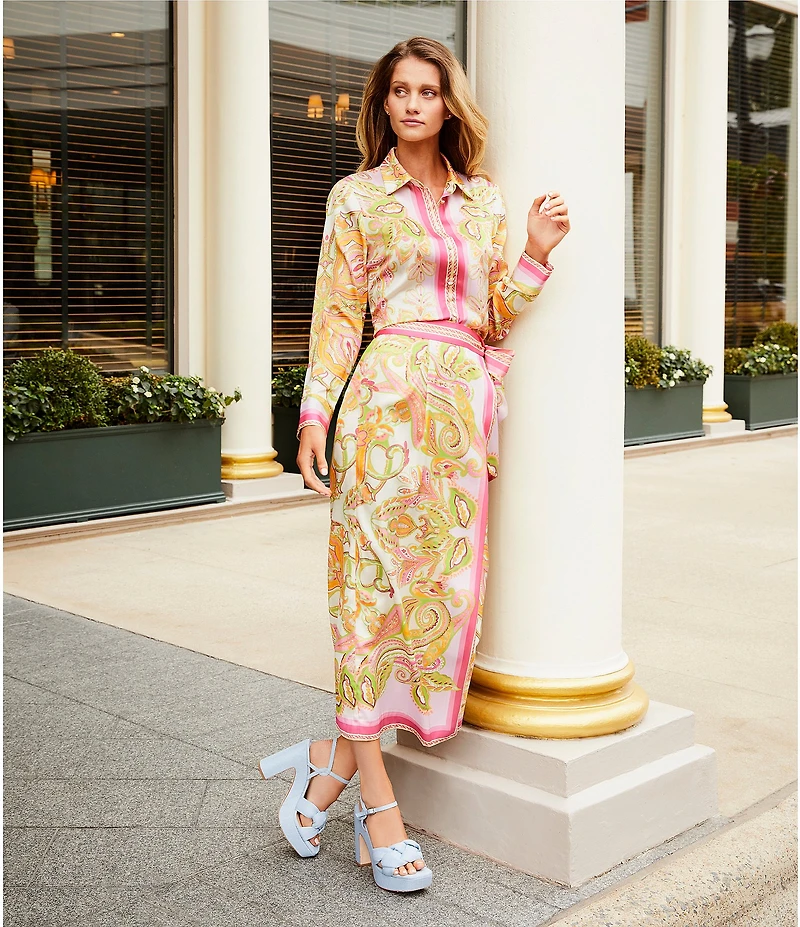 Antonio Melani Clio Satin Printed Wrap Coordinating Skirt