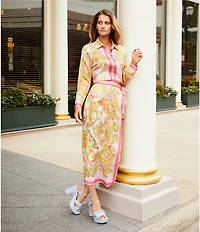 Antonio Melani Clio Satin Printed Wrap Coordinating Skirt