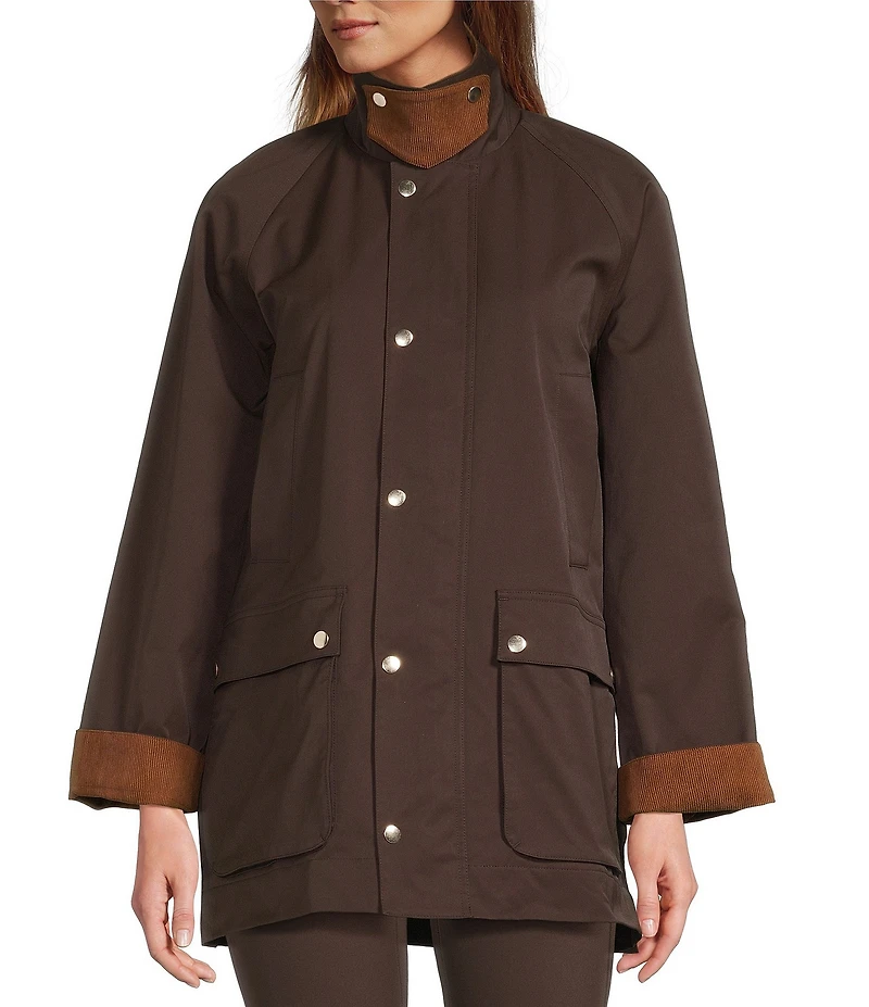 Antonio Melani Collared Long Sleeve Zip Front Chore Jacket