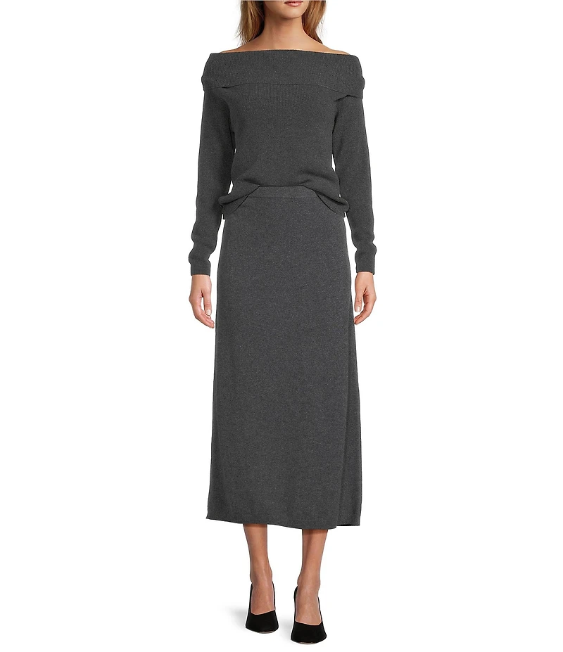 Antonio Melani Connie Cashmere Off-The-Shoulder Long Sleeve Coordinating Sweater