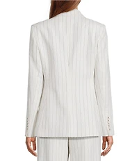 Antonio Melani Coordinating Aurora Linen Stripe Notch Lapel Set-In Sleeve Jacket