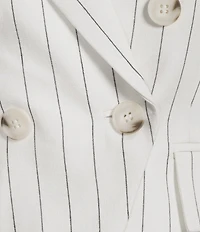 Antonio Melani Coordinating Aurora Linen Stripe Notch Lapel Set-In Sleeve Jacket