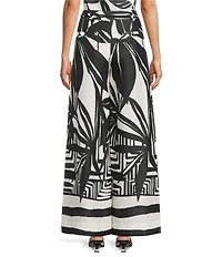 Antonio Melani Coordinating Brandy Palm Printed Linen Palazzo Pants