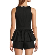 Antonio Melani Coordinating Clarissa Shell Embellished Peplum Blouse