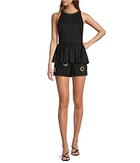 Antonio Melani Coordinating Clarissa Shell Embellished Peplum Blouse