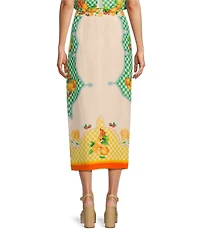 Antonio Melani Coordinating Clio Fruit Printed Linen Wrap Skirt