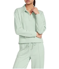 Antonio Melani Coordinating Henley Long Sleeve V-Neck Collar Pullover Top