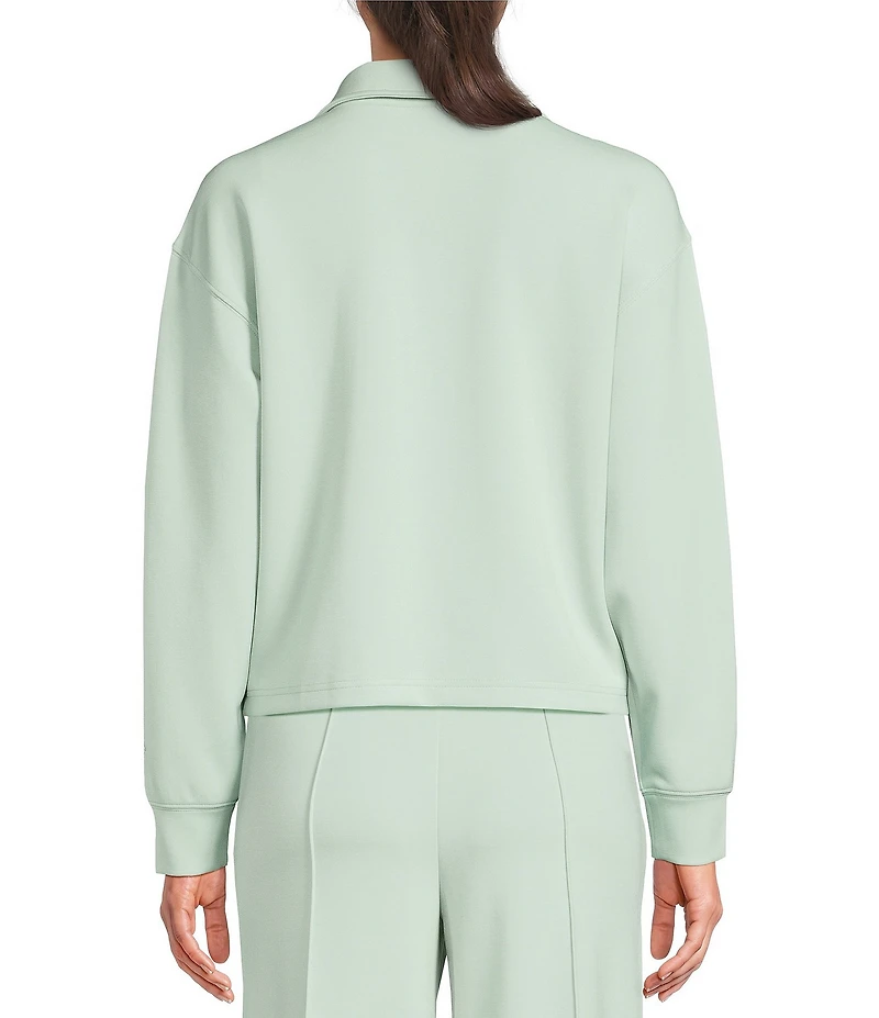 Antonio Melani Coordinating Henley Long Sleeve V-Neck Collar Pullover Top