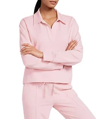 Antonio Melani Coordinating Henley Long Sleeve V-Neck Collar Pullover Top