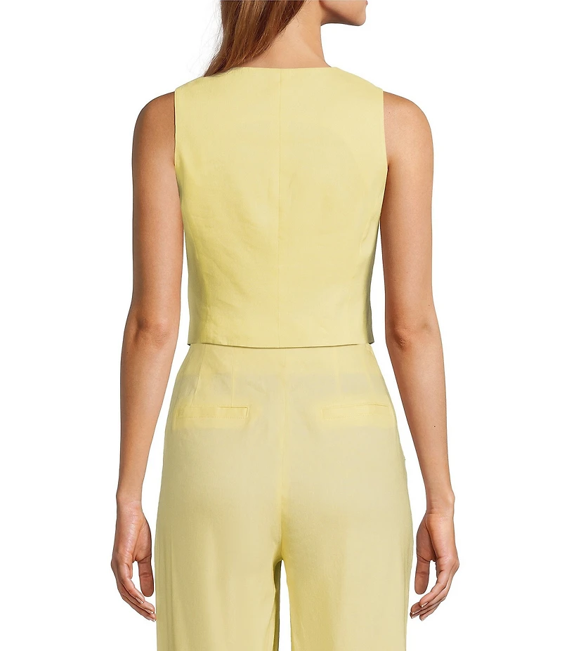 Antonio Melani Coordinating Melinda V-Neck Linen Blend Vest