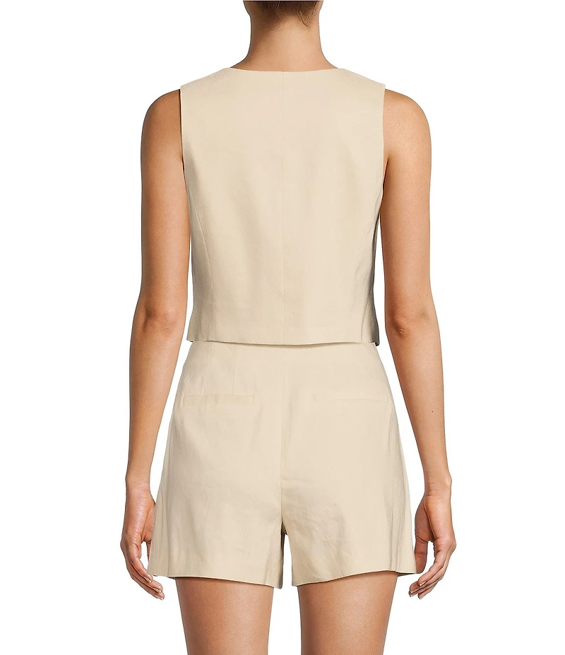Antonio Melani Coordinating Melinda V-Neck Linen Blend Vest