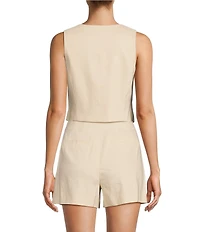 Antonio Melani Coordinating Melinda V-Neck Linen Blend Vest
