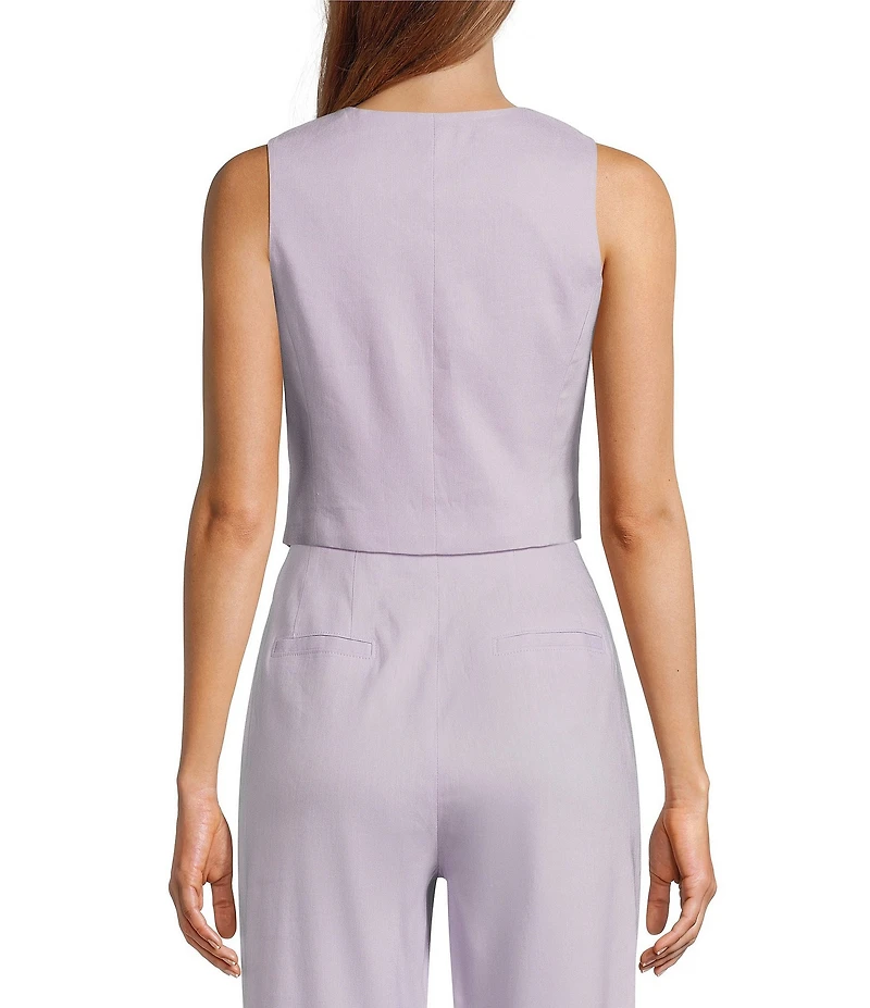 Antonio Melani Coordinating Melinda V-Neck Linen Blend Vest