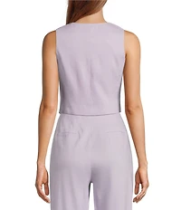 Antonio Melani Coordinating Melinda V-Neck Linen Blend Vest
