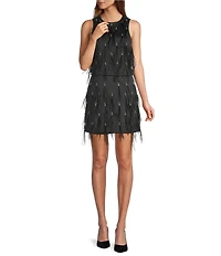 Antonio Melani Coordinating Pippa Feather Diamond A-line Mini Skirt