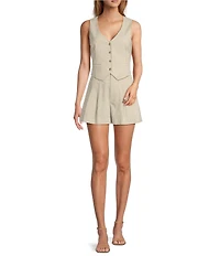 Antonio Melani Coordinating Tropez Stripe Linen Blend Shorts