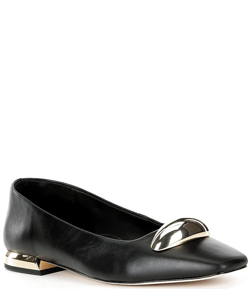 Antonio Melani Dacey Leather Dome Ornament Flats