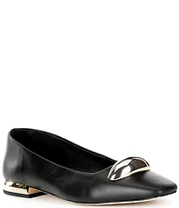 Antonio Melani Dacey Leather Dome Ornament Flats
