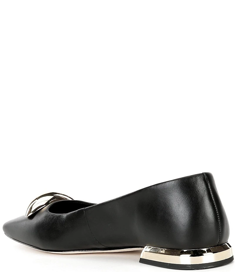 Antonio Melani Dacey Leather Dome Ornament Flats