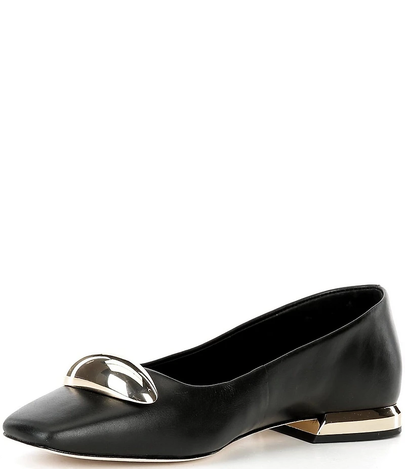 Antonio Melani Dacey Leather Dome Ornament Flats