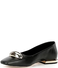 Antonio Melani Dacey Leather Dome Ornament Flats