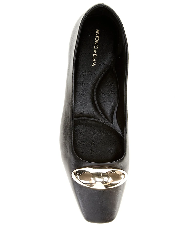 Antonio Melani Dacey Leather Dome Ornament Flats