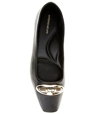 Antonio Melani Dacey Leather Dome Ornament Flats
