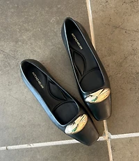 Antonio Melani Dacey Leather Dome Hardware Flats