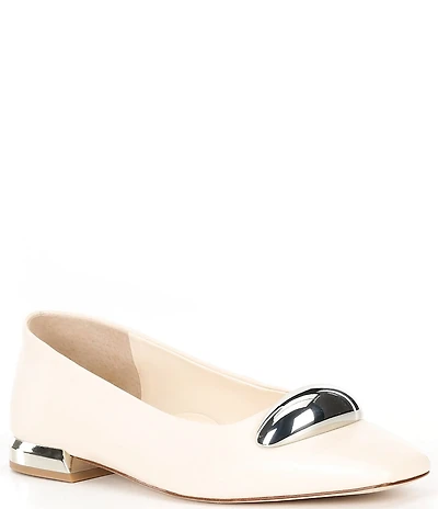 Antonio Melani Dacey Leather Dome Hardware Flats