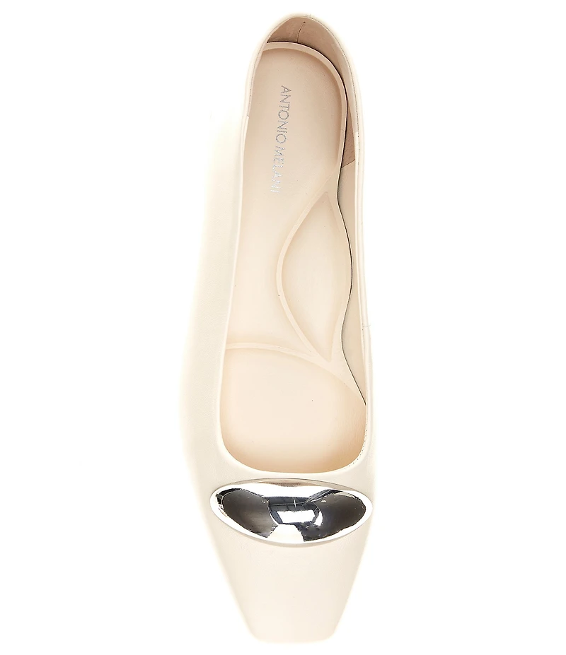 Antonio Melani Dacey Leather Dome Ornament Flats